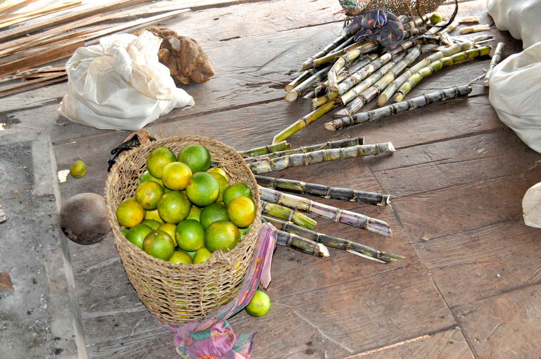 Green oranges and sugar cane: a Darién treat. Family sharing networks in a Wounaan village.