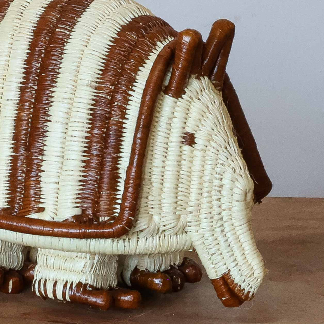 Onyx Woven Armadillo - Handmade Embera Art detail