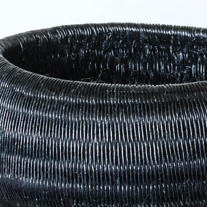 Midnight Coil Mini Basket, one of one werregue basket handwoven by Wounaan weavers in Chocó, Colombia, weave detail