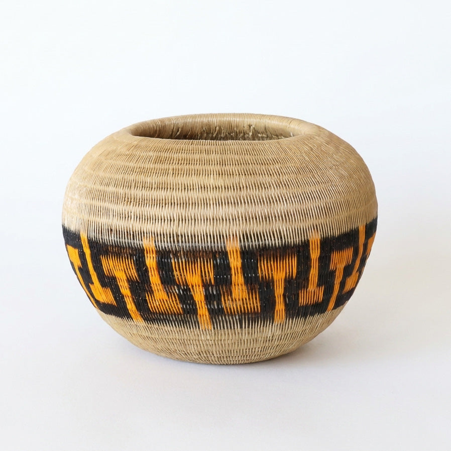 Amber Key Basket, one of one werregue basket handwoven by Wounaan weavers in Chocó, Colombia