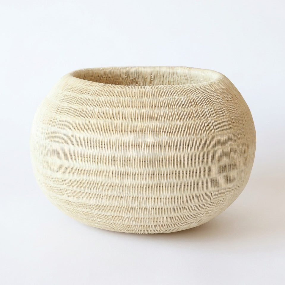 River Ivory Basket, one of one werregue basket handwoven by Wounaan weavers in Chocó, Colombia