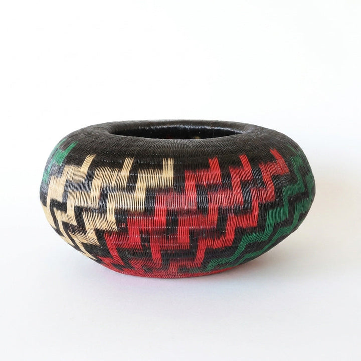 Storm Lightning Basket, one of one werregue basket handwoven by Wounaan weavers in Chocó, Colombia