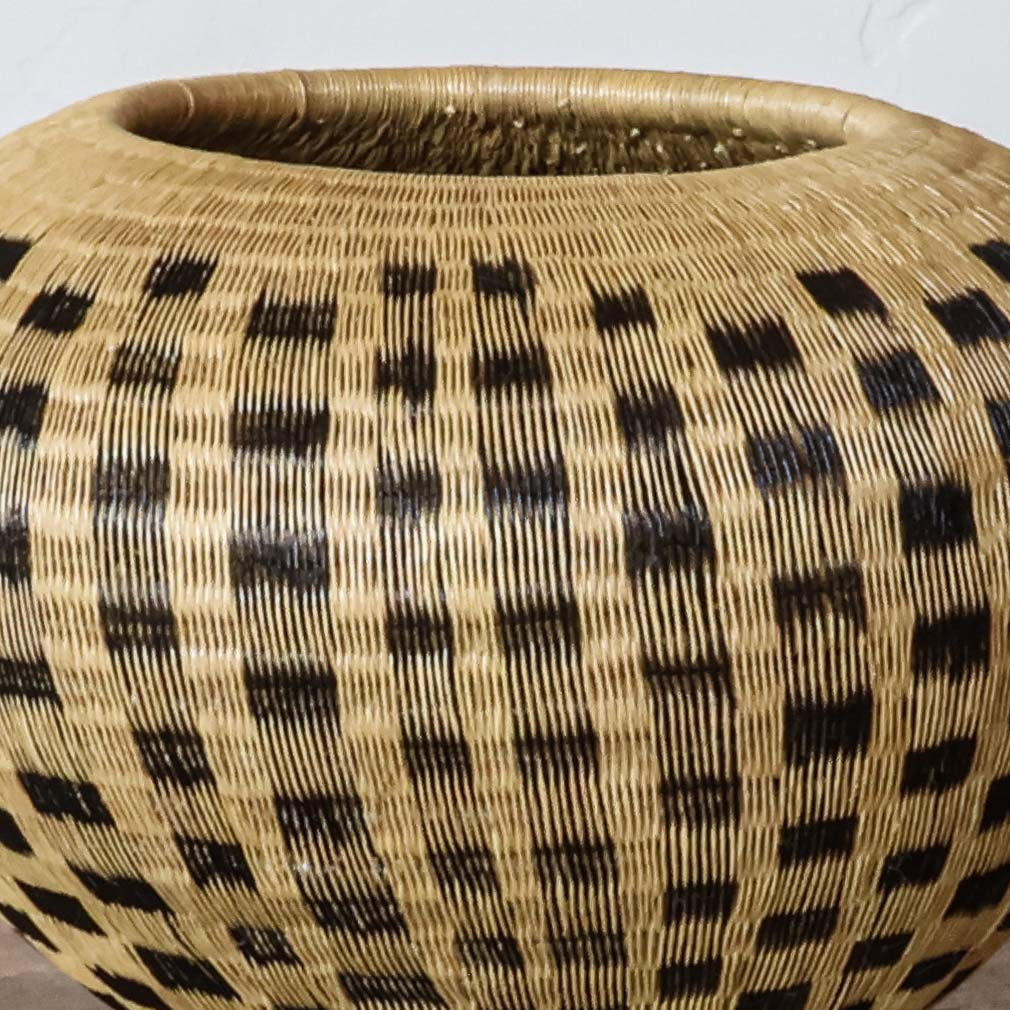 Pebble Field Basket, one of one werregue basket handwoven by Wounaan weavers in Chocó, Colombia, weave detail
