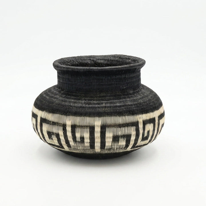Key Band Jar, one of one werregue basket handwoven by Wounaan weavers in Chocó, Colombia
