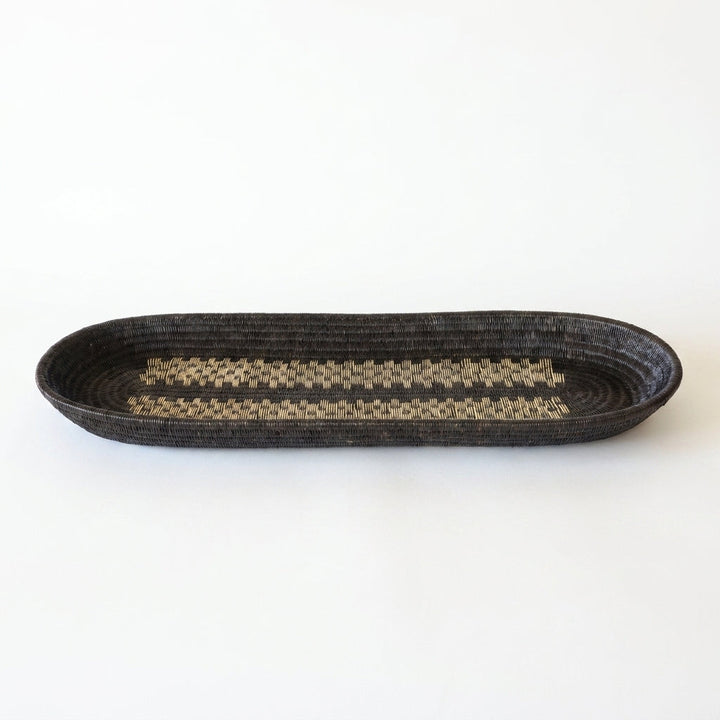 Golden Ribbon Platter, one of one werregue basket handwoven by Wounaan weavers in Chocó, Colombia