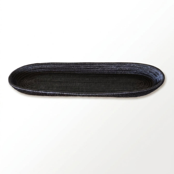 Slim Shadow Platter, one of one werregue basket handwoven by Wounaan weavers in Chocó, Colombia