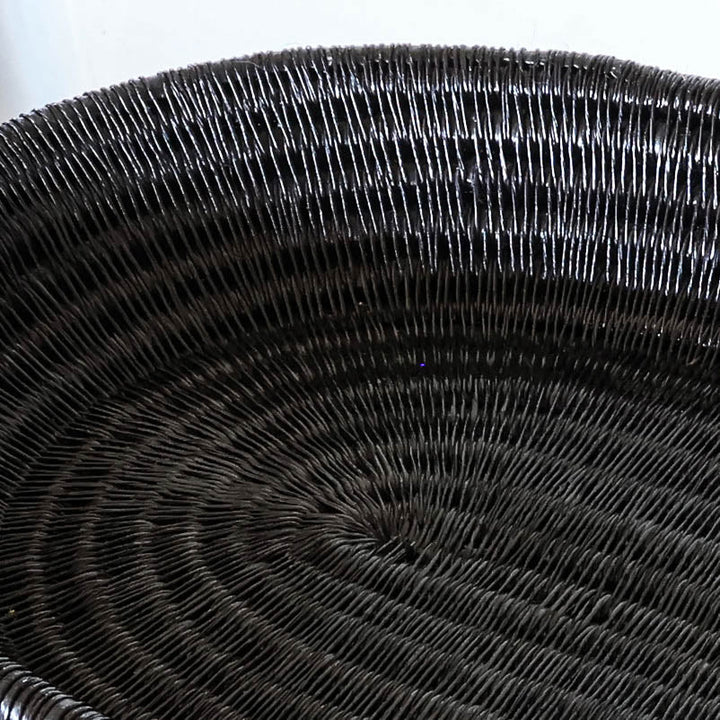 Slim Shadow Platter, one of one werregue basket handwoven by Wounaan weavers in Chocó, Colombia, weave detail