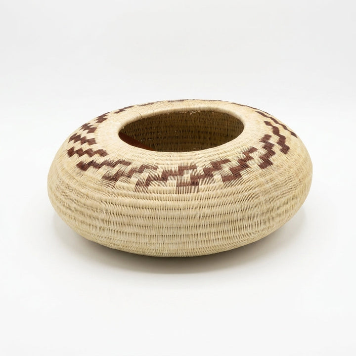 Earth Steps Disc, one of one werregue basket handwoven by Wounaan weavers in Chocó, Colombia