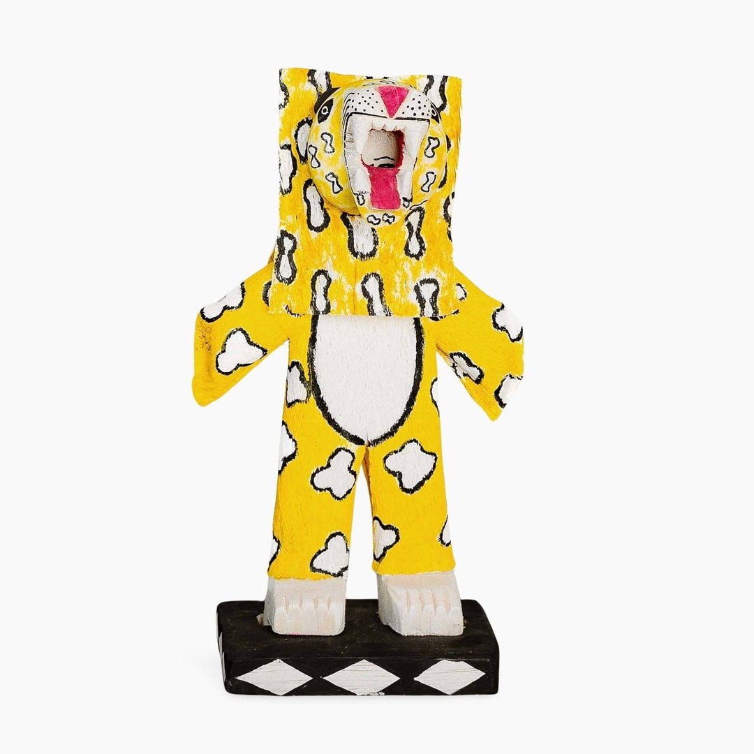 Ticuna ceremonial jaguar spirit doll handcrafted with traditional Amazon materials by indigenous artisans