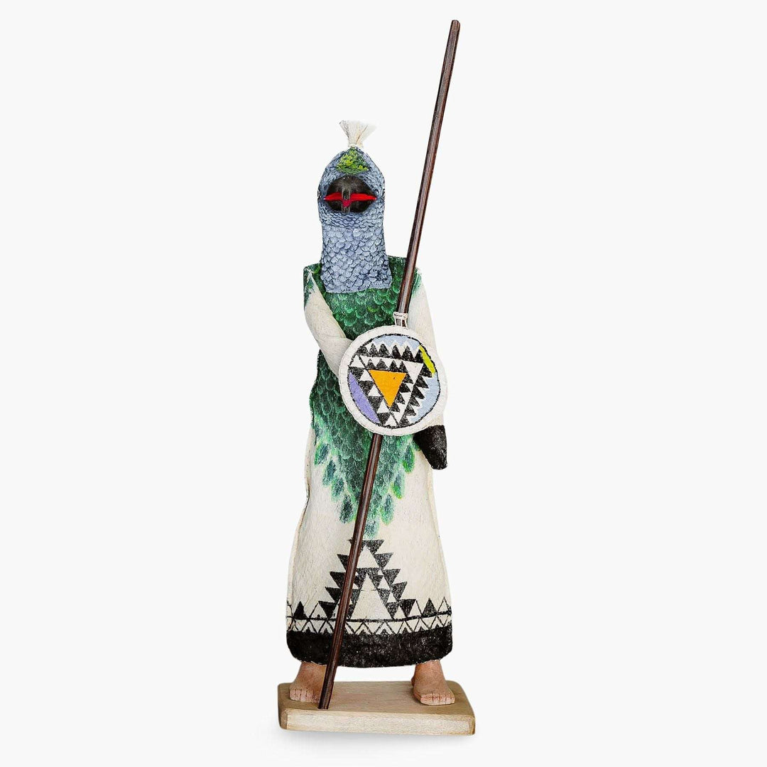 Hummingbird Sentinel ceremonial spirit doll handcrafted by Ticuna artisans from Amazon rainforest