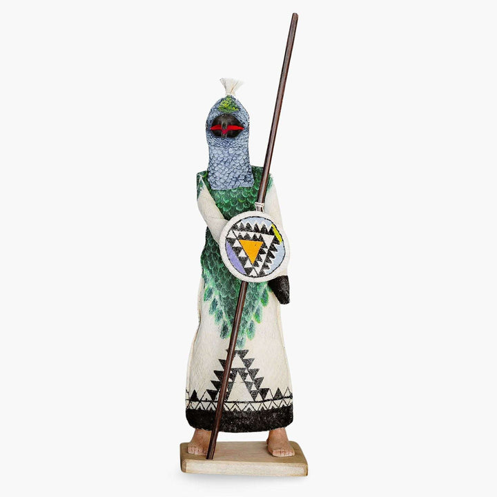 Hummingbird Sentinel ceremonial spirit doll handcrafted by Ticuna artisans from Amazon rainforest