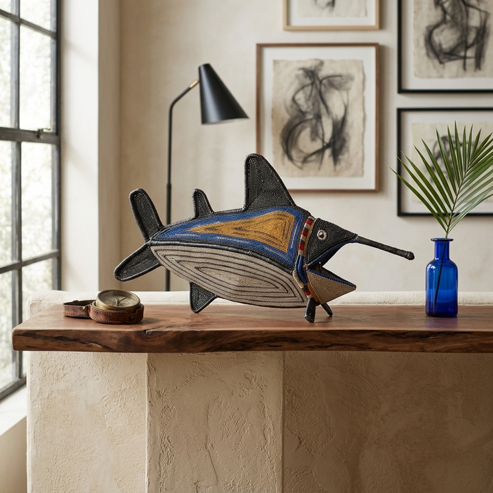 Sandstone Woven Marlin - Handmade Embera Art
