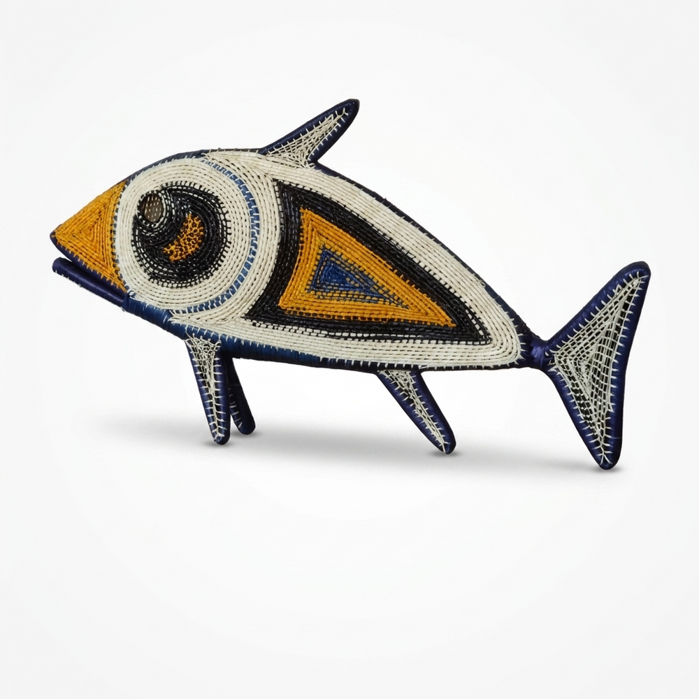Goldring Eye Woven Fish - Handmade Embera Art