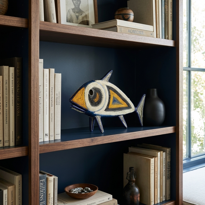 Goldring Eye Woven Fish - Handmade Embera Art