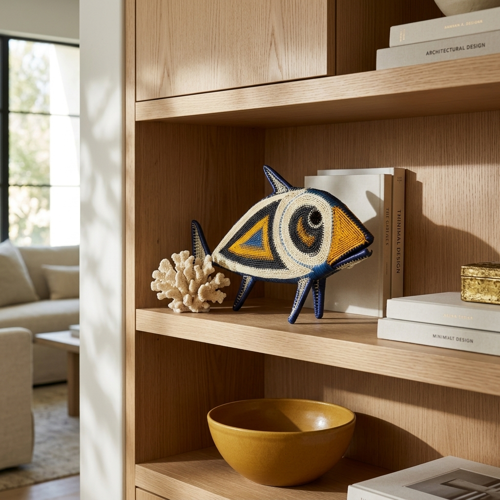 Goldring Eye Woven Fish - Handmade Embera Art