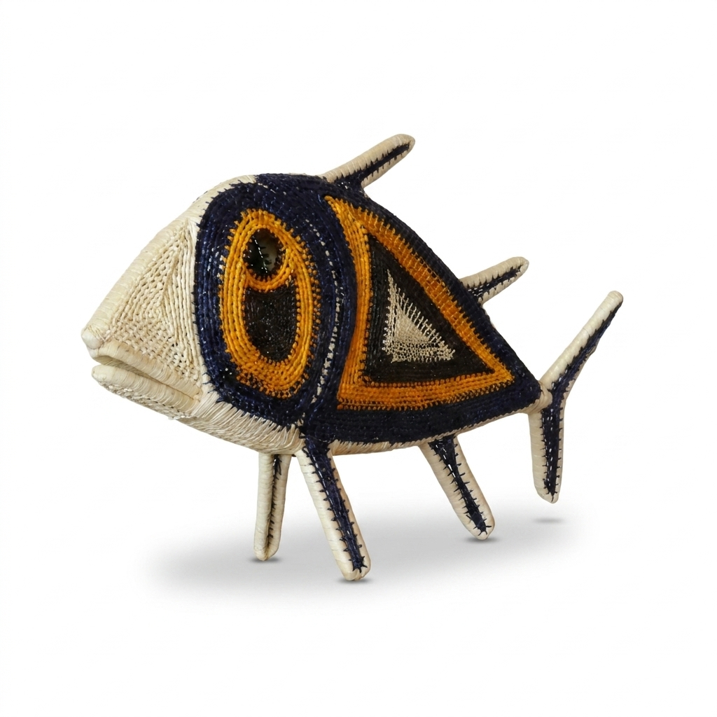 Ivory Eye Woven Fish - Handmade Embera Art