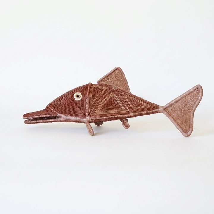 Ochre Eye Woven Fish - Handmade Embera Art