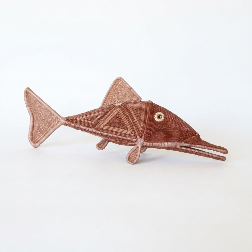 Ochre Eye Woven Fish - Handmade Embera Art