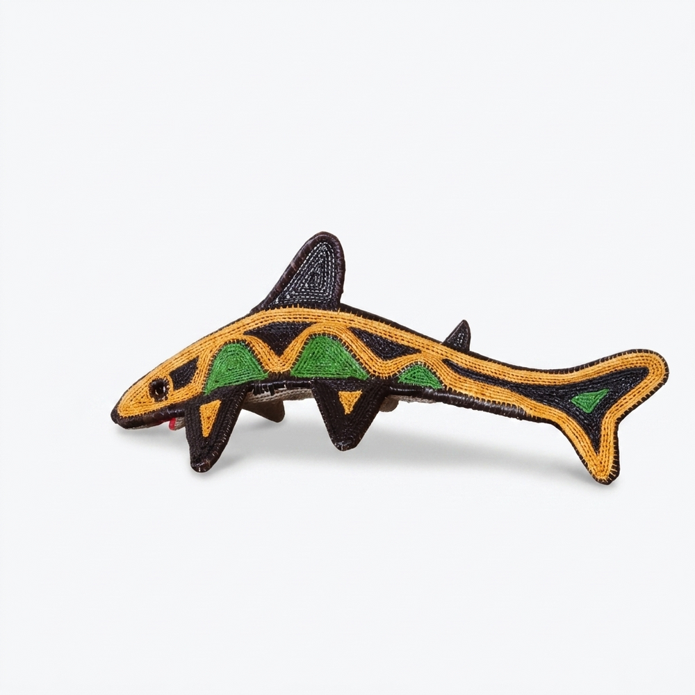 Moss Accent Woven Fish - Handmade Embera Art