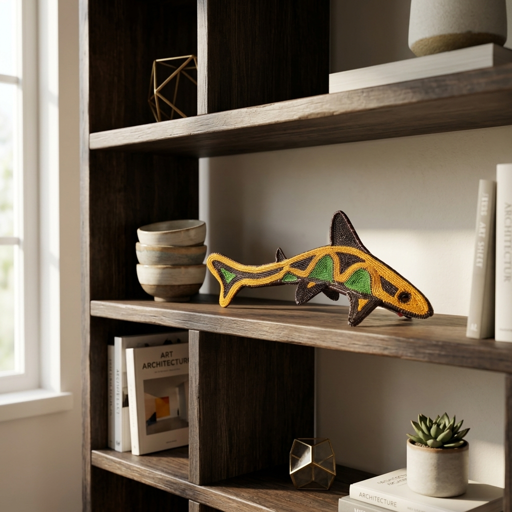 Moss Accent Woven Fish - Handmade Embera Art