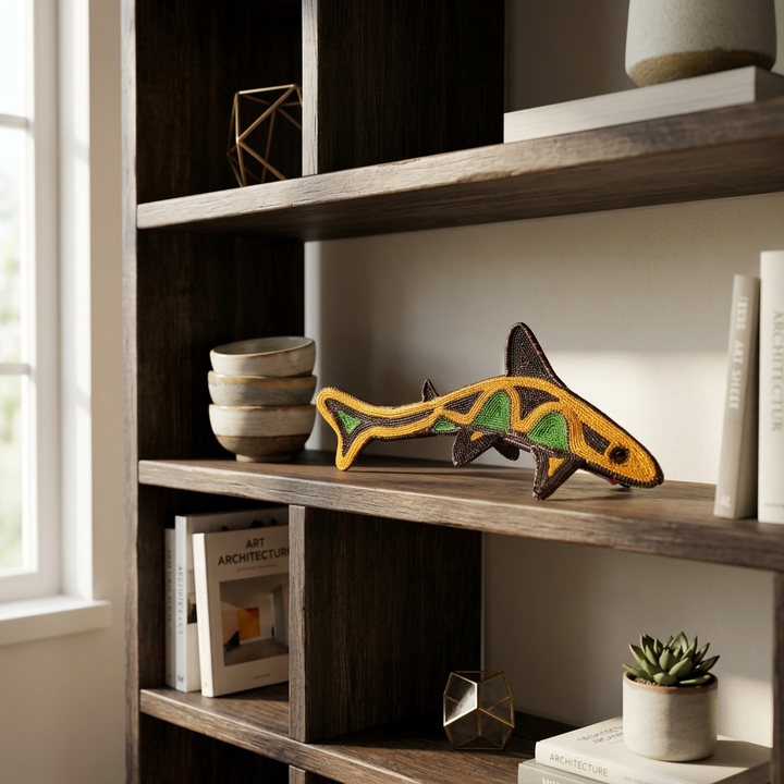 Moss Accent Woven Fish - Handmade Embera Art