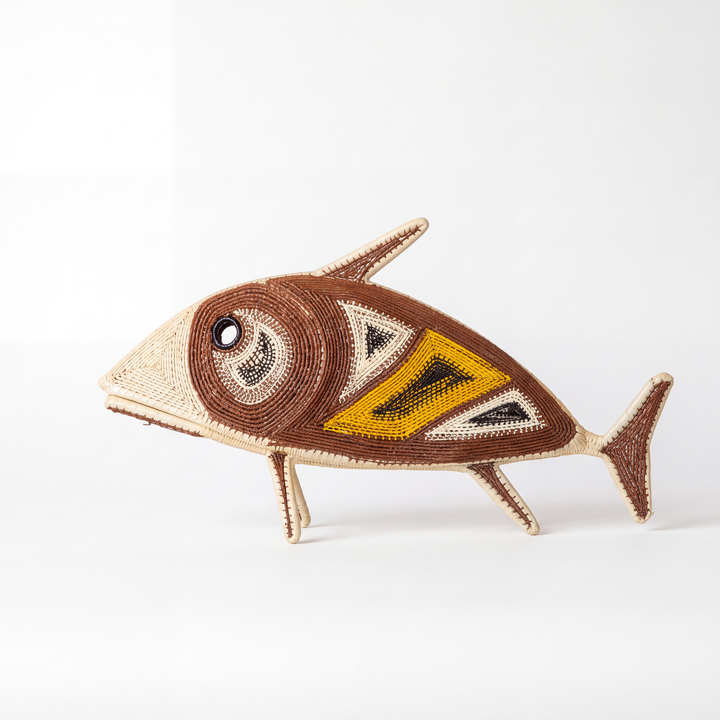 Yellow Triangle - Embera Woven Fish