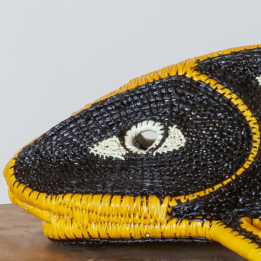 Blue Panel - Embera Woven Fish detail