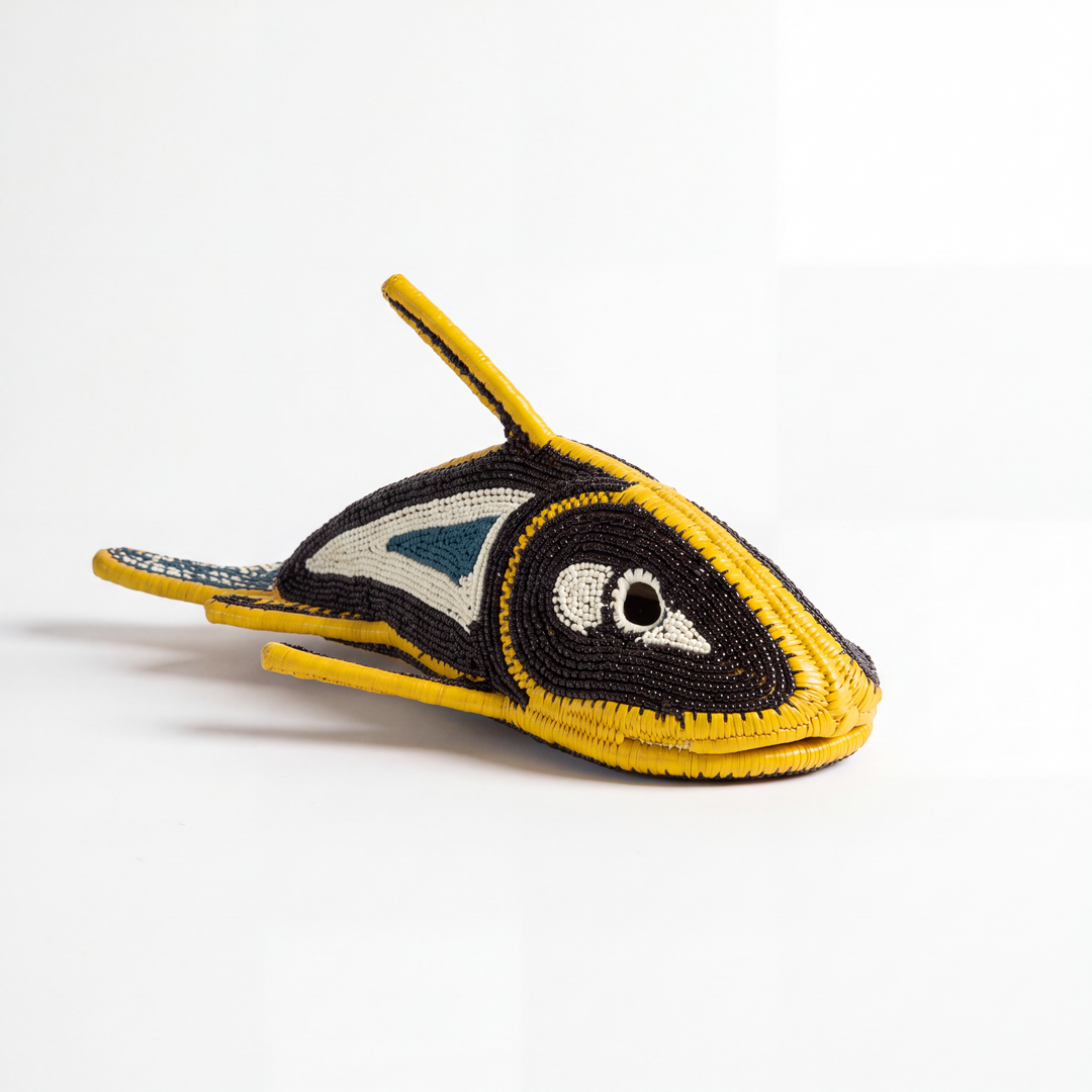Blue Panel - Embera Woven Fish
