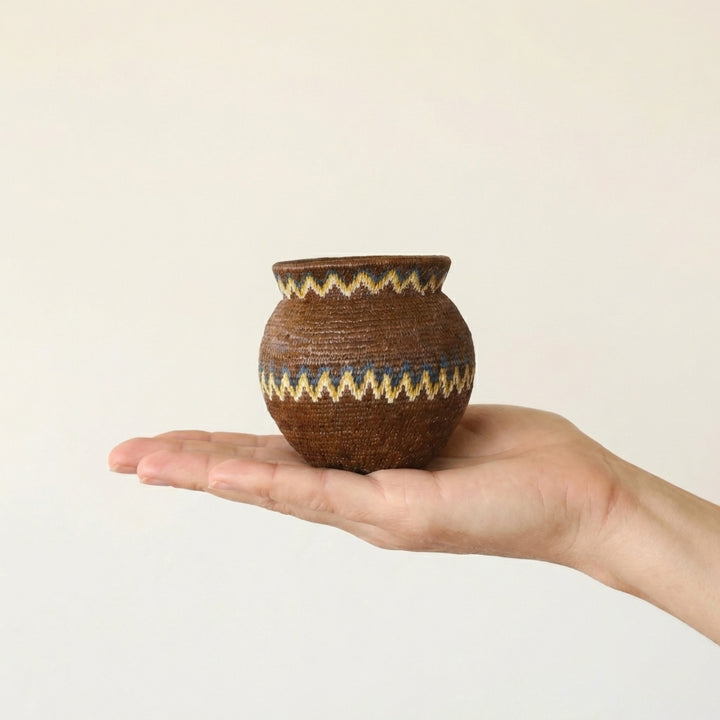 Mini Earthwave Band Woven Basket | Handmade Decorative Art