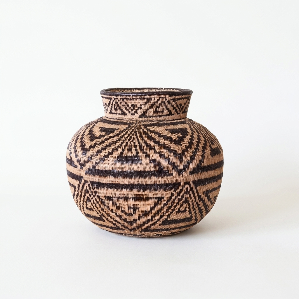 Triad Path Wounaan Basket - Handwoven Palm Art Panama