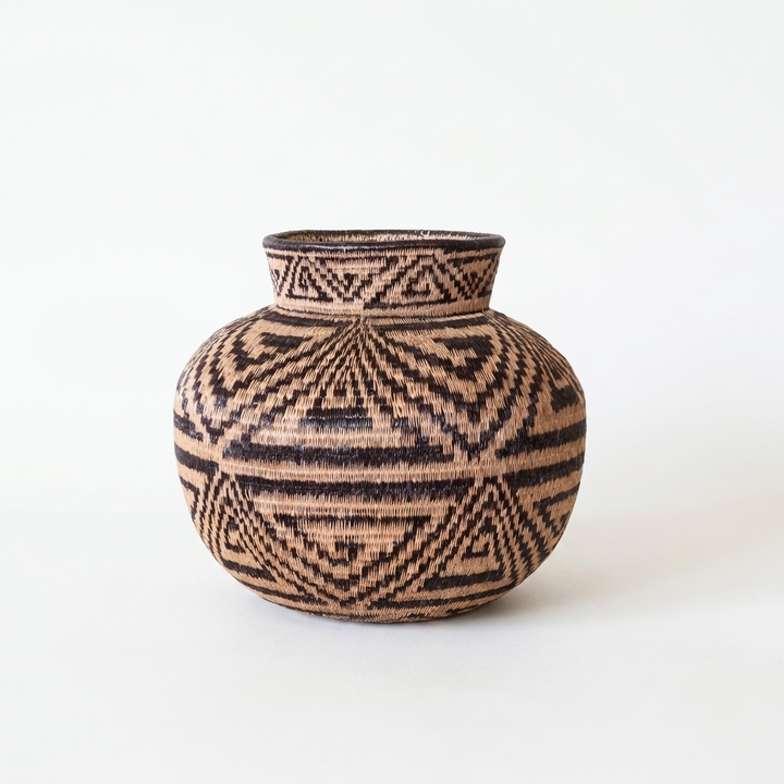 Triad Path Wounaan Basket - Handwoven Palm Art Panama