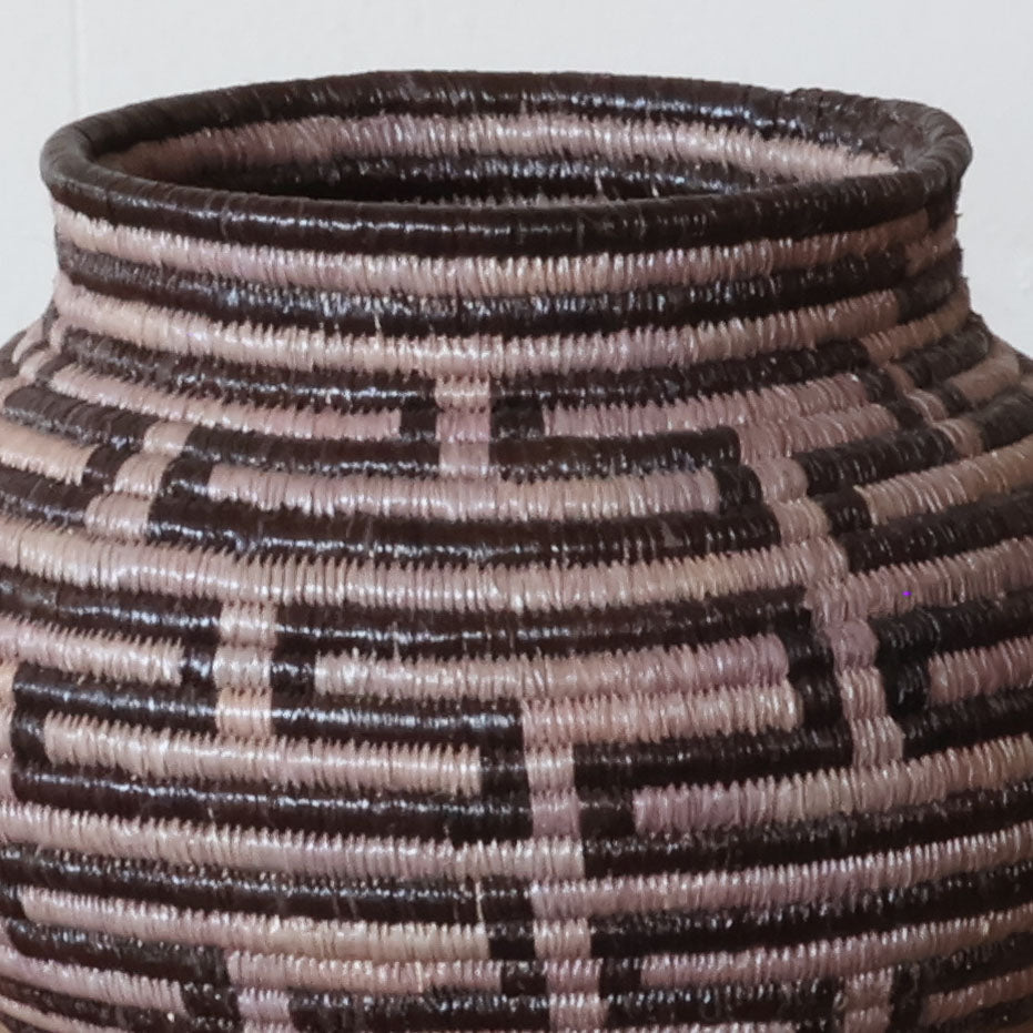 Mini Midnight Path Woven Basket - Handmade Indigenous Art