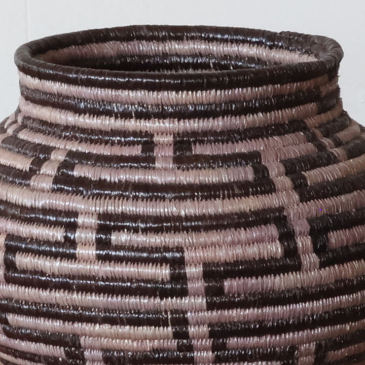 Mini Midnight Path Woven Basket - Handmade Indigenous Art