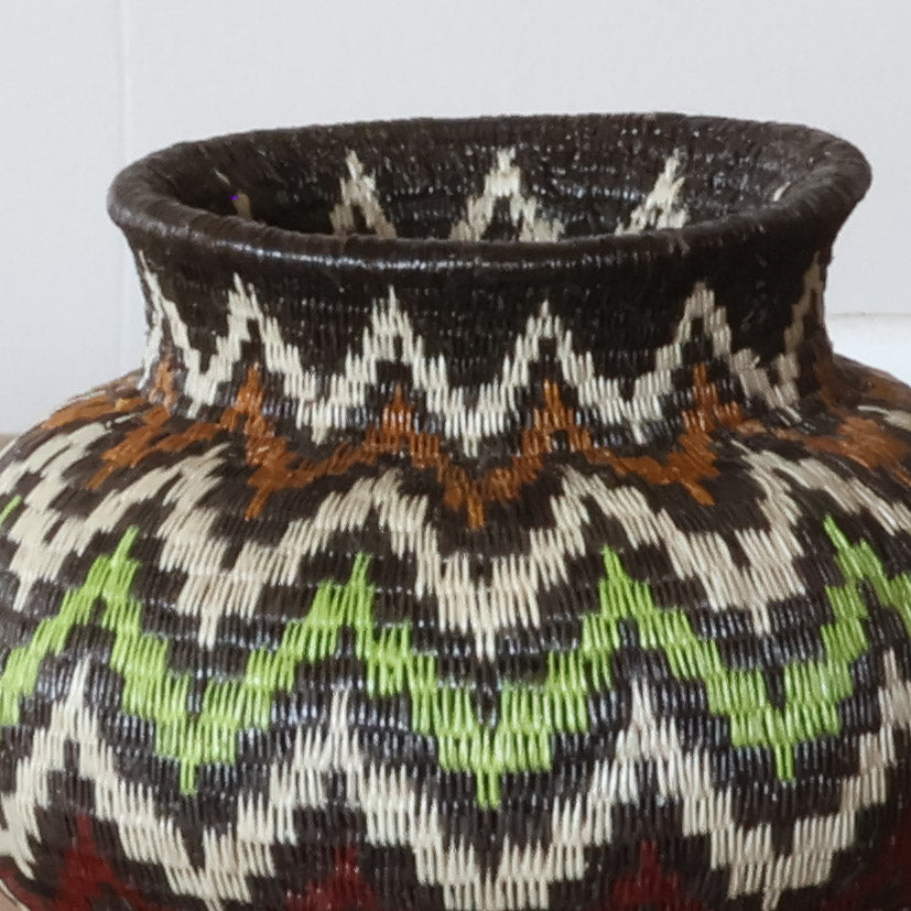 Mini Glyph Vessel - Handmade Decorative Palm Fiber Art