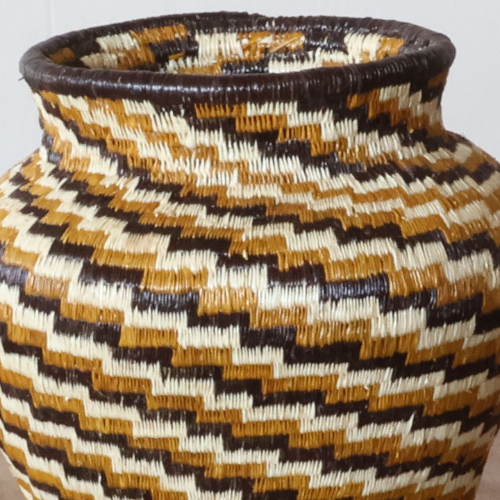 Golden Current Mini Basket - Wounaan Handmade Decorative Art