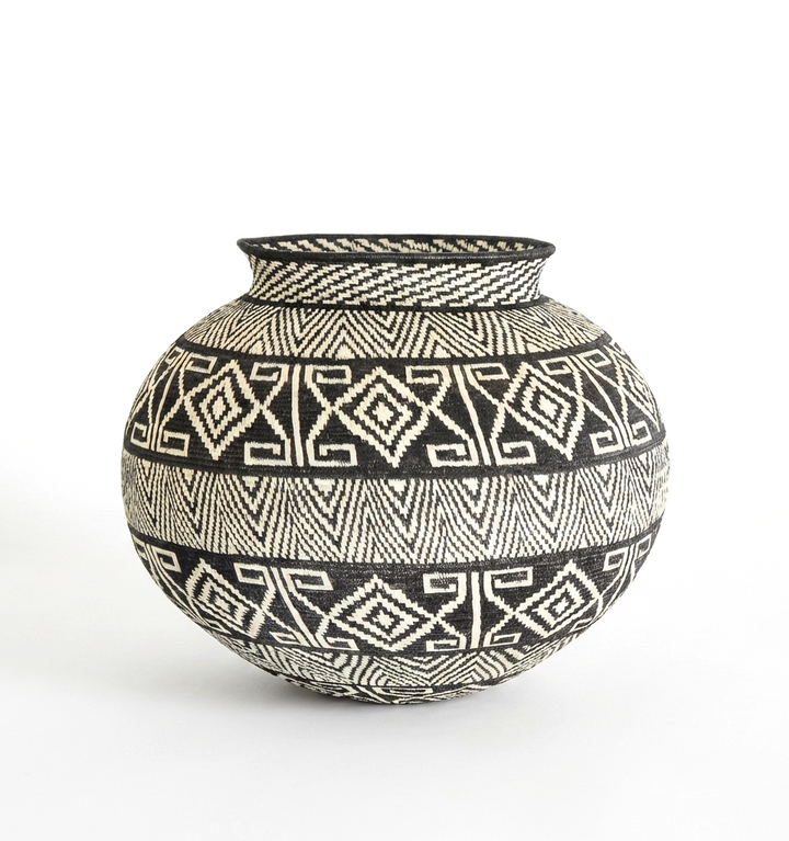 Diamond Echo Vessel - Handwoven Decorative Basket