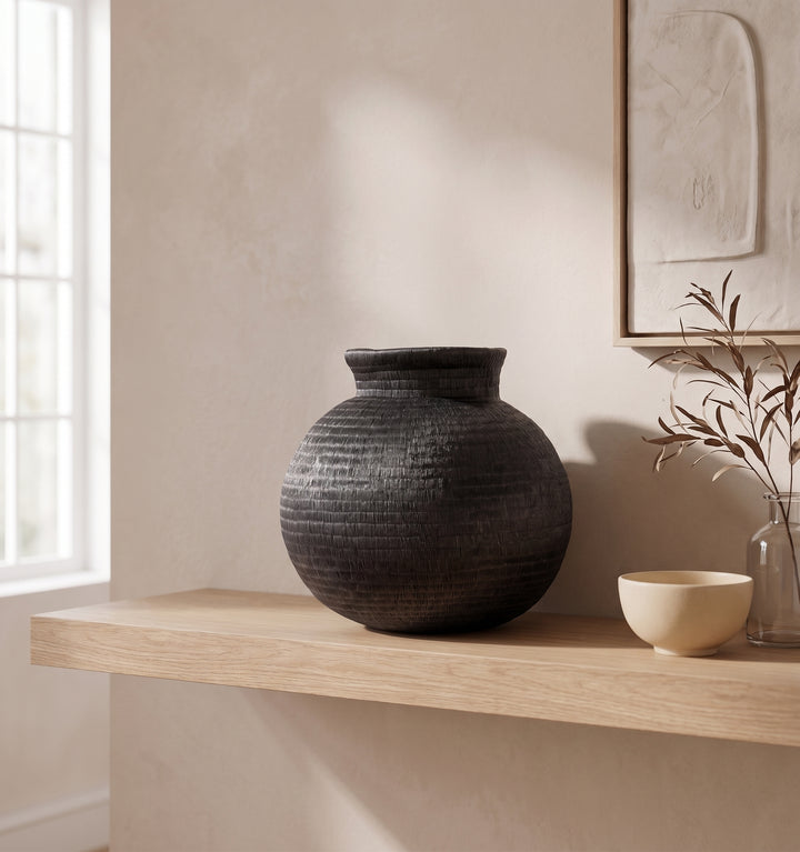 Tall Collar Noir - Colombian Werregue Basket