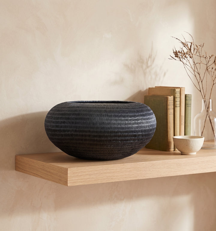 Low Round Black - Colombian Werregue Basket