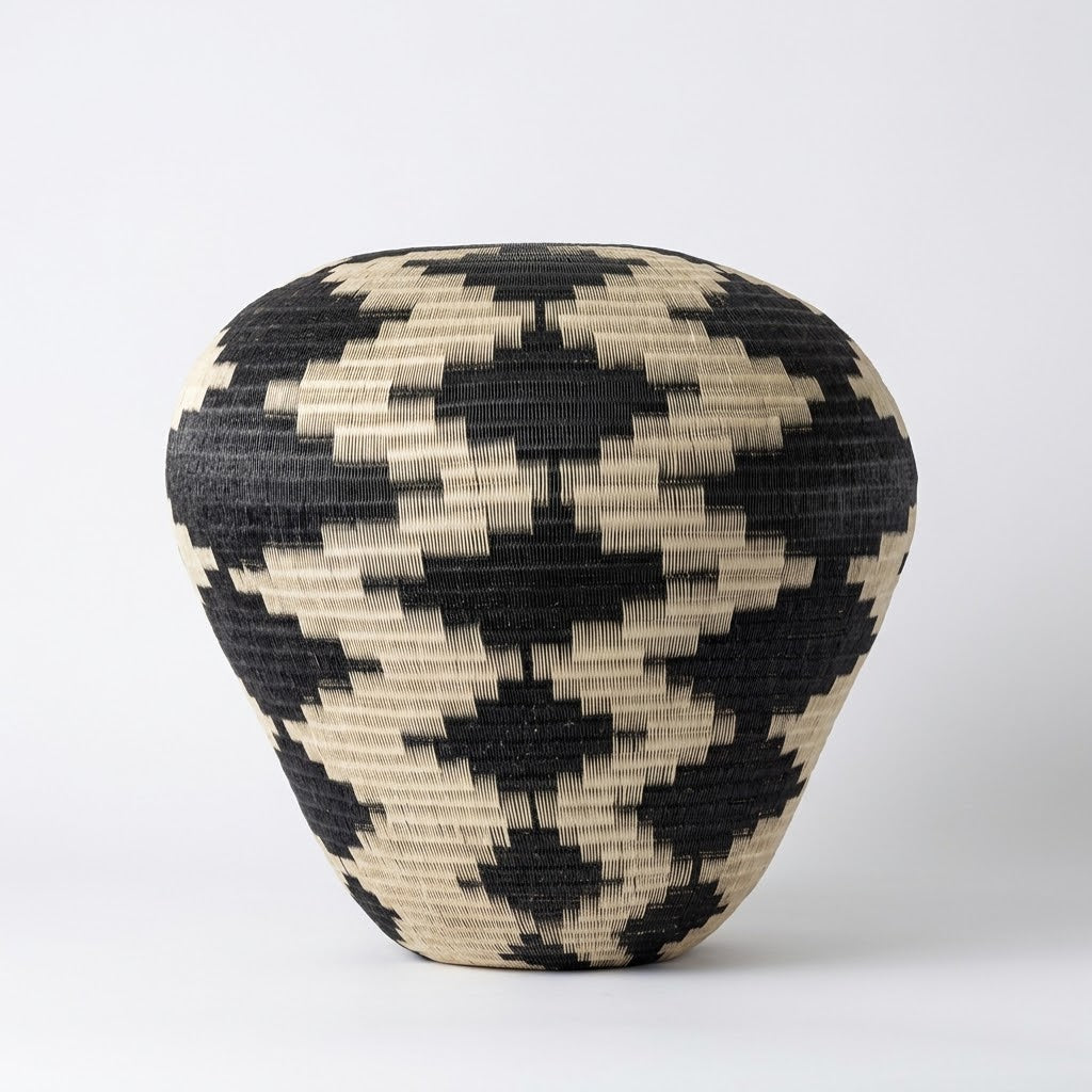 White Zig-Zag - Colombian Werregue Basket