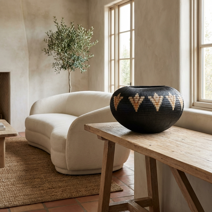 Copper Horizon Bowl - Handwoven Wounaan decorative Basket