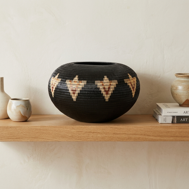 Copper Horizon Bowl - Handwoven Wounaan decorative Basket
