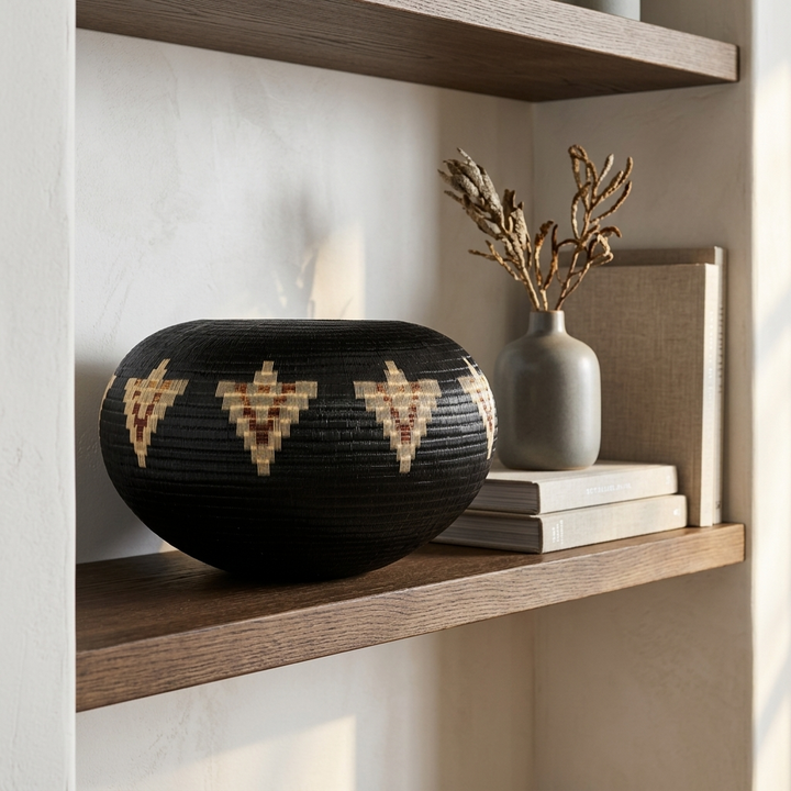 Copper Horizon Bowl - Handwoven Wounaan decorative Basket