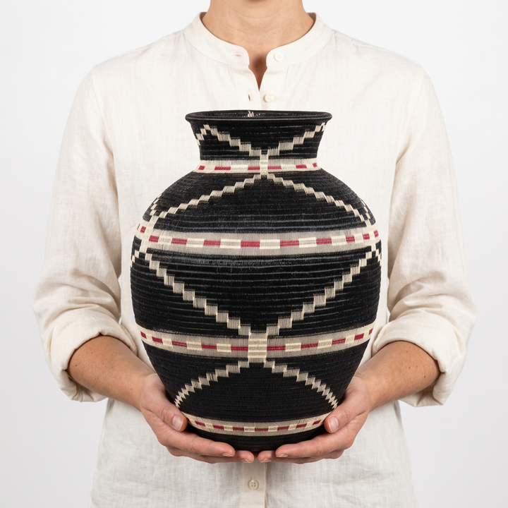 Nightfall Motif Vessel - Handmade Wounaan Basket