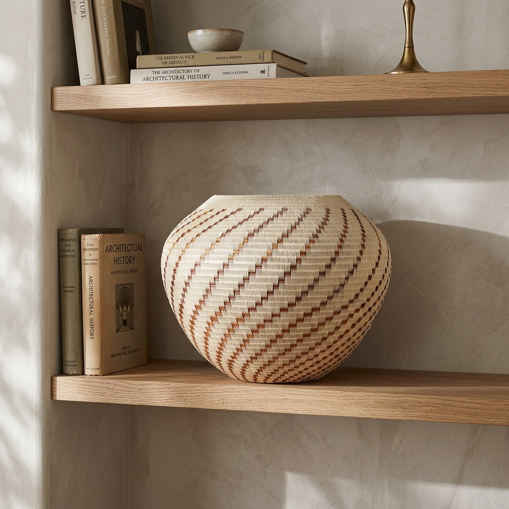 Copper Flame Bowl - Handwoven Decorative Wounaan Basket
