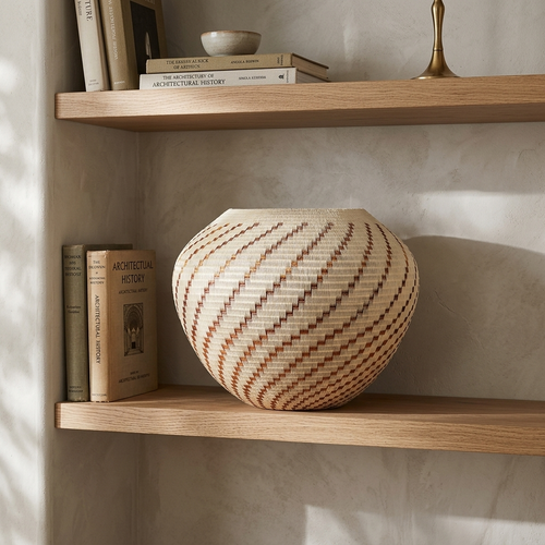 Copper Flame Bowl - Handwoven Decorative Wounaan Basket