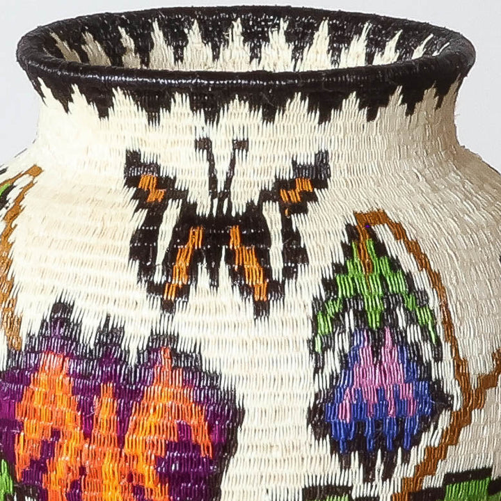 Butterfly Garden - Panama Wounaan Basket detail