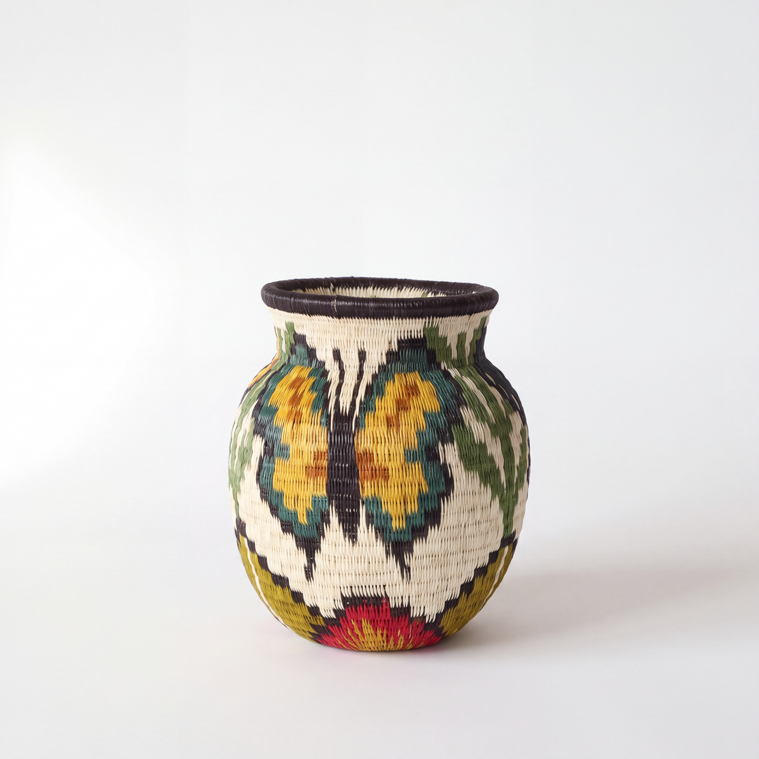 Teal Butterfly - Panama Wounaan Basket