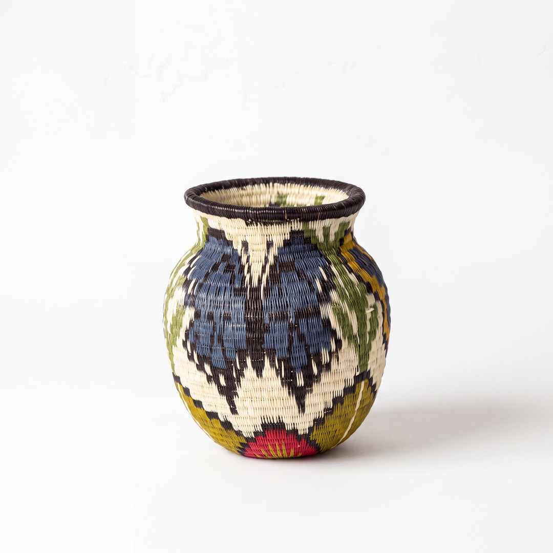 Teal Butterfly - Panama Wounaan Basket