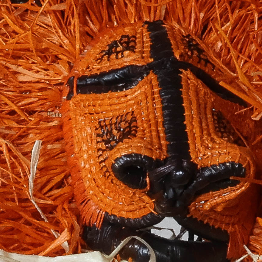 Sunset Cub - Emberá Woven Mask detail