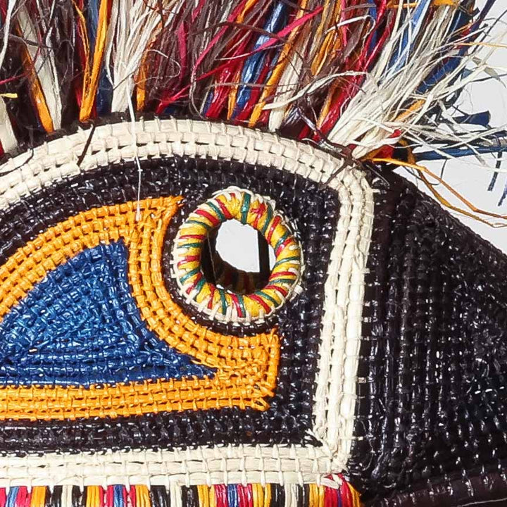 Rainbow Hummingbird - Emberá Woven Mask detail